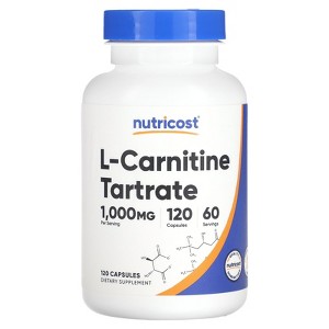 Nutricost L-Carnitine Tartrate, 1,000 mg, 120 Capsules (500 mg per Capsule) - 1 of 2