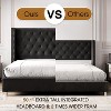 Bed Frame Upholstered Bed Wingback Headboard Velvet Tufted Diamond Button - 4 of 4