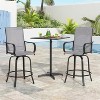 VisioGear Patio Counter and Bar Stools, 2 Pieces Bar Stools, Height Top Patio Barstools 360° Swivel, Gray, 25.2"*25.2"*48.6" - 3 of 4