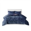 Racxily 3-Piece Velvet Comforter Set, Diamond Quilted Design with Throw Pillow - 2 of 4