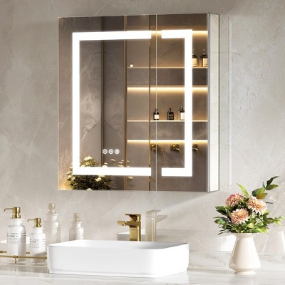 Rectangular Aluminum Medicine Cabinet with Mirror