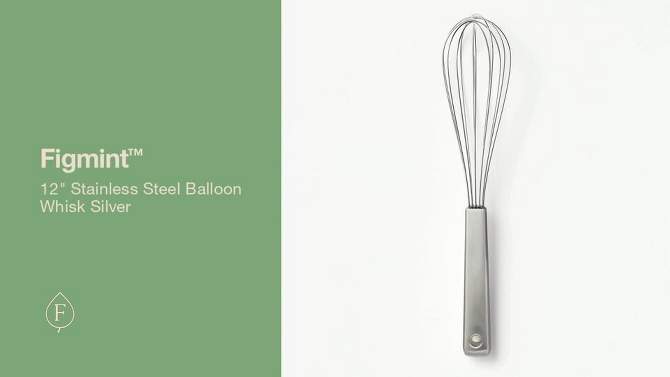 12&#34; Stainless Steel Balloon Whisk Silver - Figmint&#8482;, 2 of 6, play video