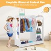 Infans Kids Dress up Storage Hanging Armoire Dresser Costume Closet w/ Mirror Shelves - 2 of 4
