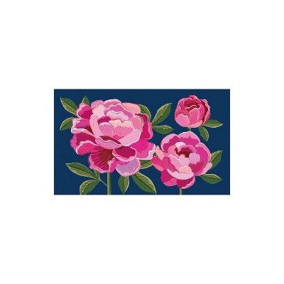 Evergreen Peony Garden Welcome Washable Indoor/ Outdoor Mat Indoor and Outdoor Home Decor