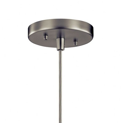 Avery 9.75" Brushed Nickel Mini Pendant with Clear Seeded Glass