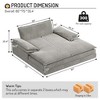 TiramisuBest Modern Oversized Double Chaise Lounge Chair, Deep Seat Reading Sofa with Detachable Design for Living, Apartment,Beige - 4 of 4
