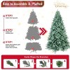 Artificial 8ft Blue green Tint Christmas Tree with 2458 PE/PVC Mixed Branch Tips, memory wire+iron wire, Hinged Premium & Foldable Base - 2 of 4