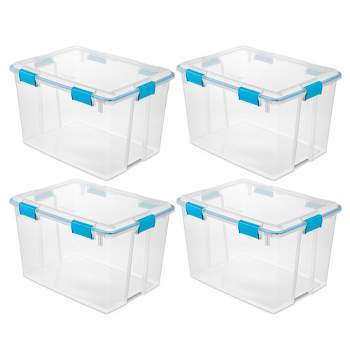 Sterilite 32 Qt Gasket Box Blue Aquarium Case of 4 NO LIDS