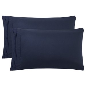 PiccoCasa Breathable Soft Embroidery Zipper Brushed Pillowcases 2 Pcs - 1 of 4