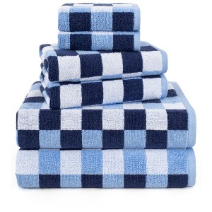American Soft Linen Wizard Collection 100% Combed Cotton Luxury 6 Piece Towel Set, Yarn Dyed Ultra Soft and Plush Towels for Bathroom - 1 of 4