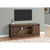 Reclaimed Wood Look TV Stand for TVs up to 60" with Barn Style Sliding Doors Brown - EveryRoom: Modern-Farmhouse Media Console - 3 of 4