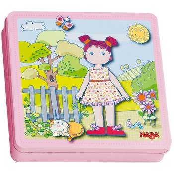 HABA Dress-up Doll Lilli Magnetic Game Box in Sturdy Metal Tin