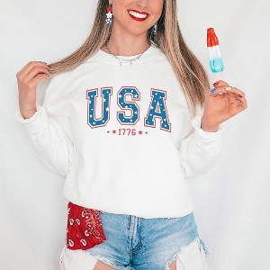 Simply Sage Market Women's Graphic Sweatshirt USA 1776 Stars - 1 of 2