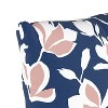 Floral Square Throw Pillow Navy/Blush: Skyline Furniture, Vintage Style, Removable Cover, Indoor Use - 3 of 4