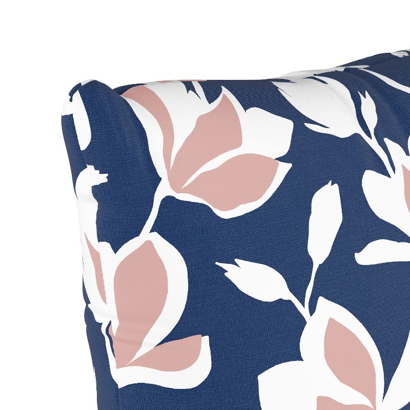 Floral Square Throw Pillow Navy/Blush - Skyline Furniture, 4 of 7