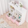 Toy Storage Cabinet with 3 Movable Drawers & 6 Cubes, Children's Toy Shelf Kids Bookshelf with Hidden Wheels, for Bedroom and Playroom and Nursery - 2 of 4