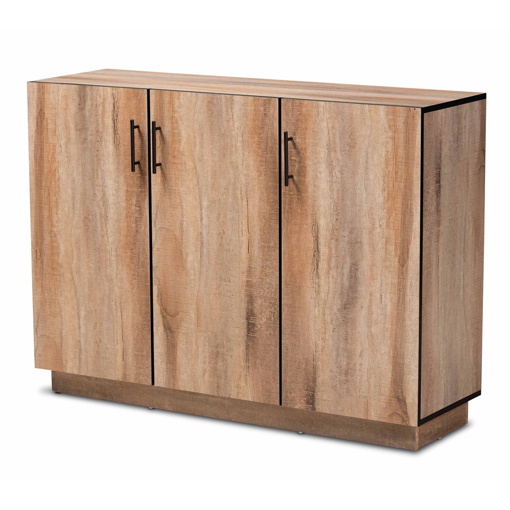 Photos - Storage Сabinet Patton Wood 3 Door Dining Room Sideboard Buffet Oak - Baxton Studio