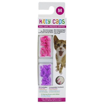 Kitty Caps Nail Caps for Cats Hot Purple & Hot Pink, 40 Count, X-Small - 3  Pack Safe, Stylish & Humane Alternative to Declawing Covers Cat Claws