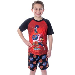Beyblade Burst Surge Boys' Hikaru and Hyuga Shirt and Shorts Pajama Set Hyuga and Hikaru - 1 of 4