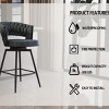 DSVIMOY Counter and Bar Stool Set of 4 Swivel Upholstered Barstools with Back and Footrest for Kitchen Island, Blue, 35.43"*22.44"*15.75" - 4 of 4