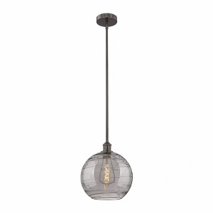 Athens Deco Swirl - 1 Light Stem Hung Mini Pendant In Industrial Style-12.88 Inches Tall and 12 Inches Wide - 1 of 1