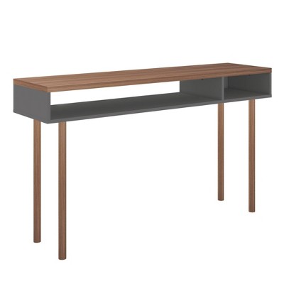 Windsor 47'' Midcentury Modern Console Table with Storage in Grey and Natural Wood