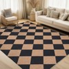 Washable Easy Jute Rugs Modern Checkered Carpet with Non-Slip Backing - 3 of 4