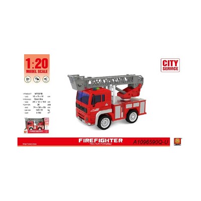 Northlight 9.25" Fire Fighter 1:20 Scale Toy Truck with Sound and Light