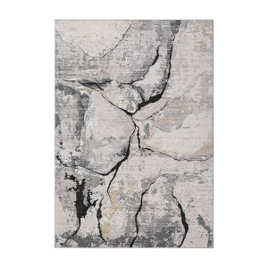 Washable Modern Abstract Living Room Area Rugs, Soft Non Slip Throw Carpet for Bedroom, Contemporary Floor Cover - 1 of 4