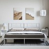 vidaXL 12" White King Size Metal Bed Frame with Headboard No Mattress - 3 of 4
