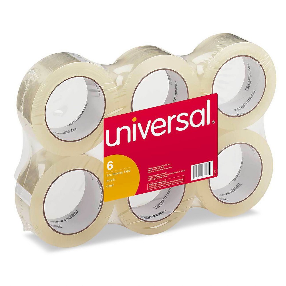 UPC 087547635001 product image for Universal General-Purpose Box Sealing Tape, 48mm x 100m, Clear, 6 ct | upcitemdb.com