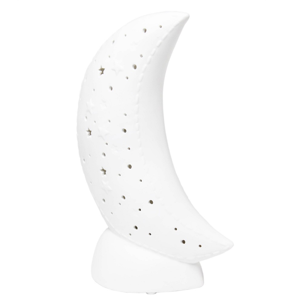 Photos - Floodlight / Street Light Porcelain Moon Shaped Table Lamp White - Simple Designs