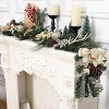 GAOMON 6 Feet Christmas Garland with Lights for Mantle, Lighted Battery Operated Xmas Garland with 20 LED Lights Gold Balls - 3 of 4