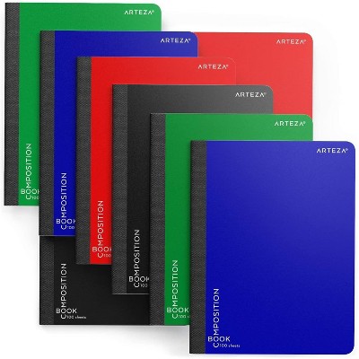 Arteza Composition Notebooks for School, Wide Ruled, 100 Sheets of Paper - 8 Pack (ARTZ-9123)