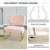 Modern Accent Rocking Chair, Cushioned Seat And Backrest Lounge Chair With Metal Base, Armless Upholstered Rocking Chair - 4 of 4