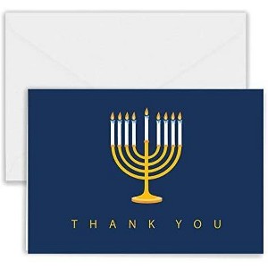 Paper Frenzy Menorah Hannukah Thank You Note Cards and Envelopes - 25 pack - 1 of 2