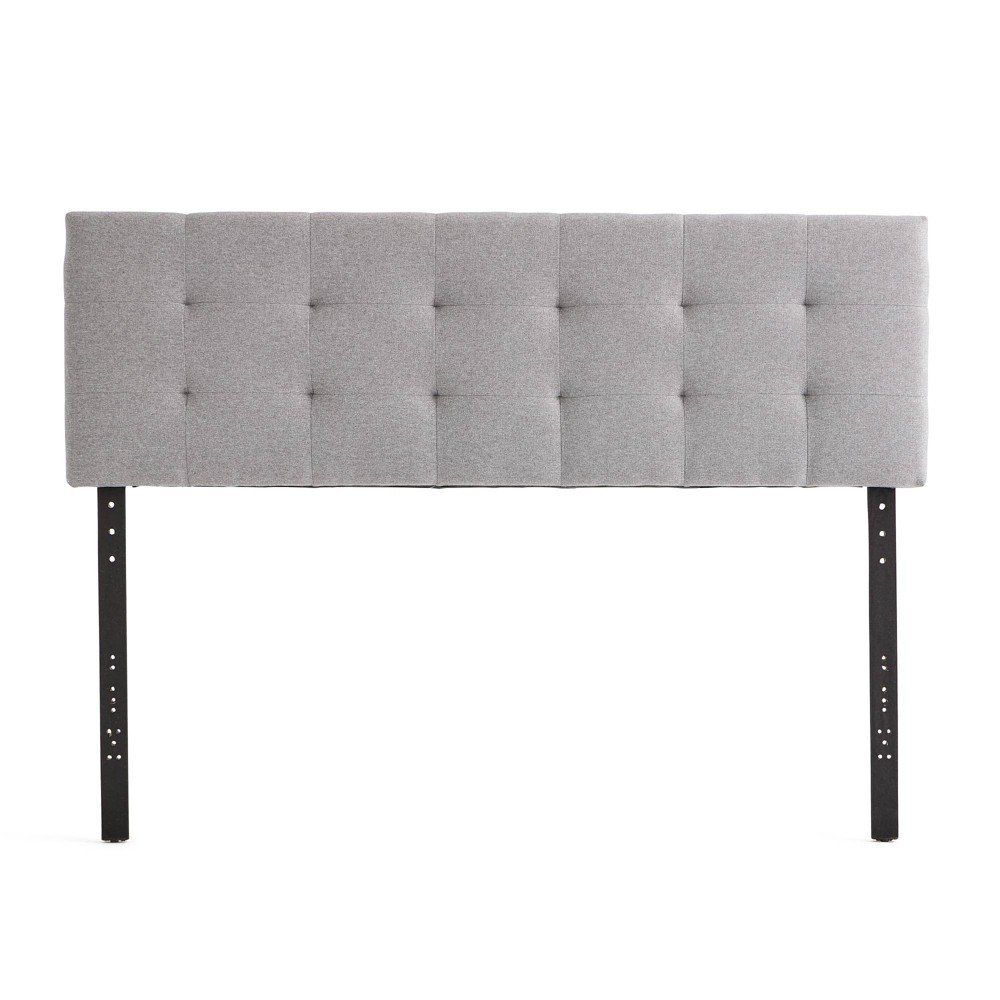 Queen Kaylee Adjustable Upholstered Headboard with Square Tufting Stone - Brookside Home