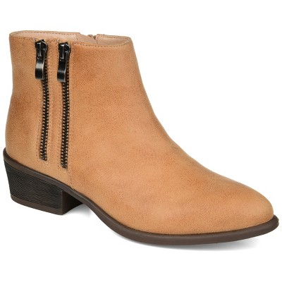 Journee Collection Womens Jayda Inside Zip Stacked Heel Booties