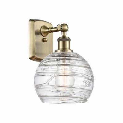 Athens Deco Swirl - 1 Light Wall Sconce In Industrial Style-13 Inches Tall and 8 Inches Wide