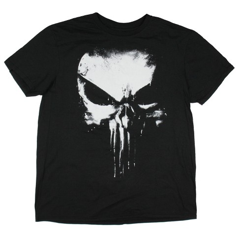 Seven Times Six Marvel Men's Punisher Paint Splatter Skull Graphic Adult Short Sleeve T-Shirt Black - image 1 of 3