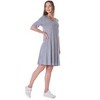 24seven Comfort Apparel Soft Flare T Shirt Dress with Pocket Detail - 2 of 4