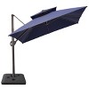 Crestlive Products 10FT Square Double Top Offset Cantilever Umbrella with Base UV30+ Outdoor 360 Degree Rotation 6 Heights Adjustable Umbrella - 2 of 4