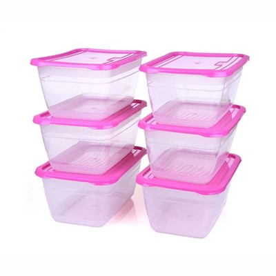 Food Storage Containers (Large 4L, 6 Piece - 3 Lids, 3 Containers)