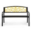 DOMETOUR 47.5-Inch Outdoor Metal Bench with Decorative Backrest, Durable Patio Garden Seat for Porch, Lawn, and Backyard - 3 of 4