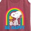 Women's - Peanuts - Be Happy Rainbow Graphic Racerback Tank - 2 of 4