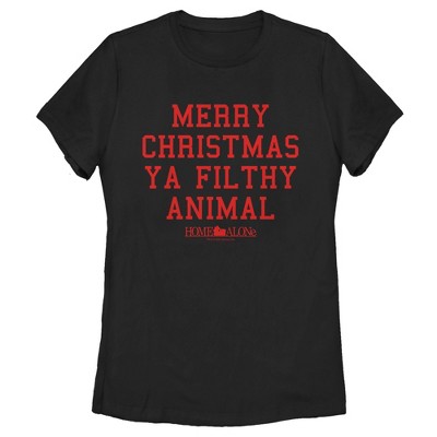 Women's Home Alone Merry Christmas Ya Filthy Animal T-shirt : Target