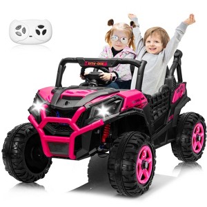 JOYRACER 24V Ride on Truck Toys w/ Remote Control, 2 Seater 400W   Electric Powered Ride on w/ Dump Bed, 3 Speeds, Shovel & Bluetooth/Music - 1 of 4