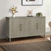 59.8" Kitchen Pantry Cabinets With 4 Doors, Curved Countertop Sideboard Buffet, Wood Closet, Modern Farmhouse Accent Cabinet - 3 of 4