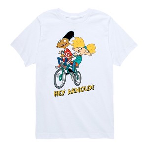 Boys' - Hey Arnold! - Arnold and Gerald on Bike Short Sleeve Graphic T-Shirt - 1 of 4