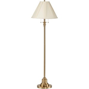 360 Lighting Dyna 58" Antique Brass French Pleated Shade Floor Lamp - 1 of 4